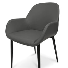 Load image into Gallery viewer, Charcoal Grey Dining Chair with Black Legs
