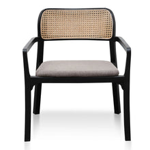 Load image into Gallery viewer, Caramel Grey Fabric Armchair with Black Legs