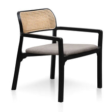 Load image into Gallery viewer, Caramel Grey Fabric Armchair with Black Legs