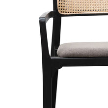 Load image into Gallery viewer, Caramel Grey Fabric Armchair with Black Legs