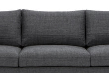 Load image into Gallery viewer, Metal Grey Three-Seater Fabric Sofa