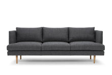 Load image into Gallery viewer, Metal Grey Three-Seater Fabric Sofa