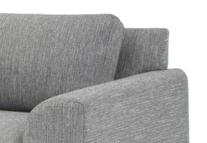 Graphite Grey Three-Seater Left Chaise Sofa with Black Legs