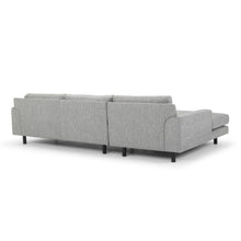 Load image into Gallery viewer, Graphite Grey Three-Seater Left Chaise Sofa with Black Legs