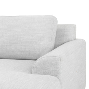 Light Textured Grey Three-Seater Left Chaise Sofa with Black Legs