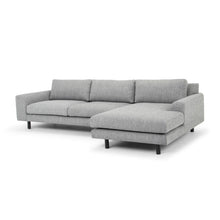 Load image into Gallery viewer, Graphite Grey Three-Seater Right Chaise Sofa with Black Legs