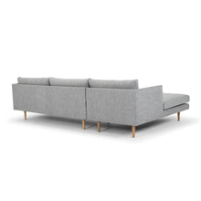 Load image into Gallery viewer, Graphite Grey Left Chaise Sofa with Natural Legs