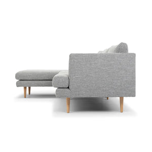Graphite Grey Left Chaise Sofa with Natural Legs