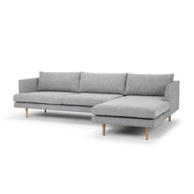 Load image into Gallery viewer, Graphite Grey Right Chaise Sofa with Natural Legs