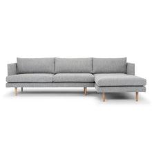 Load image into Gallery viewer, Graphite Grey Right Chaise Sofa with Natural Legs