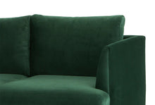 Load image into Gallery viewer, Velvet Green Three-Seater Sofa with Black Legs
