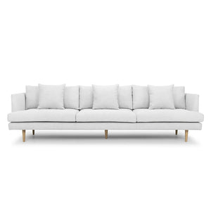 Light Textured Grey Four-Seater Fabric Sofa