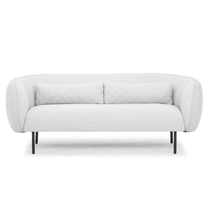 Light Grey Textured Three-Seater Sofa