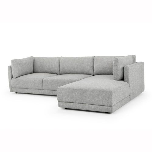 Graphite Grey Three-Seater Right Chaise Fabric Sofa