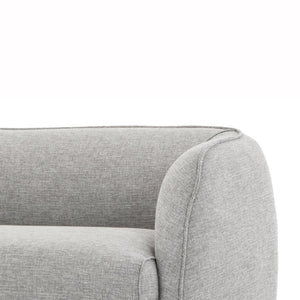 Graphite Grey Three-Seater Fabric Sofa with Black Legs