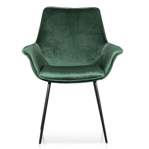 Dark Green Velvet Dining Chair (Set of 2)