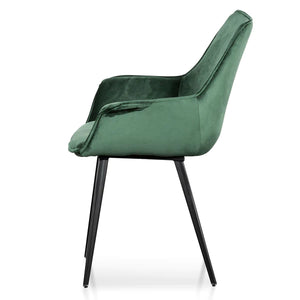 Dark Green Velvet Dining Chair (Set of 2)