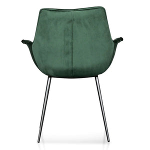 Dark Green Velvet Dining Chair (Set of 2)