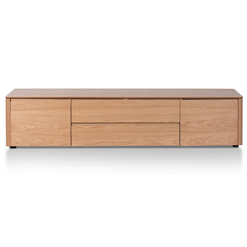 Natural Oak Entertainment Unit with Middle Drawer