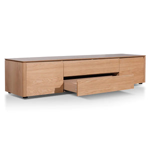 Natural Oak Entertainment Unit with Middle Drawer