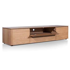 Natural Oak Entertainment Unit with Middle Drawer