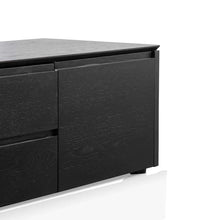 Load image into Gallery viewer, Black Oak Entertainment Unit with Middle Drawer