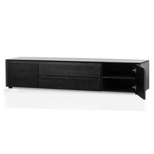 Load image into Gallery viewer, Black Oak Entertainment Unit with Middle Drawer