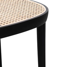 Load image into Gallery viewer, Black Dining Chair with Natural Rattan Seat