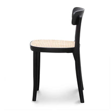 Load image into Gallery viewer, Black Dining Chair with Natural Rattan Seat