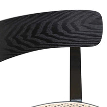 Load image into Gallery viewer, Black Dining Chair with Natural Rattan Seat