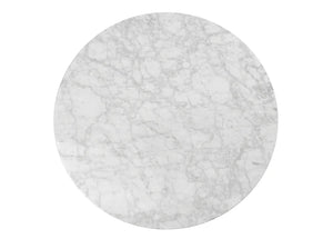 Round Marble Coffee Table with Black Base