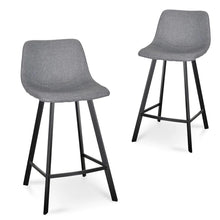 Load image into Gallery viewer, Dark Grey Fabric Bar Stool (Set of 2)