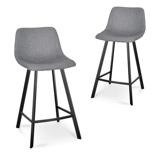 Dark Grey Fabric Bar Stool (Set of 2)