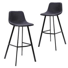 Load image into Gallery viewer, Black Fabric Bar Stool (Set of 2)