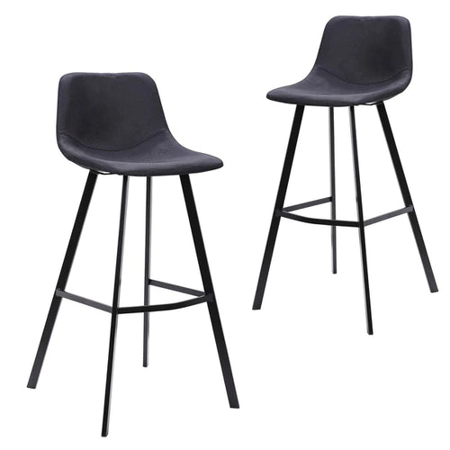 Black Fabric Bar Stool (Set of 2)