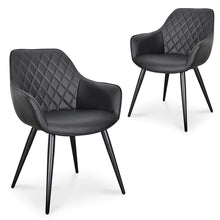 Load image into Gallery viewer, Black PU Dining Chair (Set of 2)