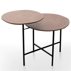 Walnut Side Table with Black Legs