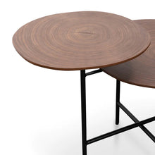 Load image into Gallery viewer, Walnut Side Table with Black Legs