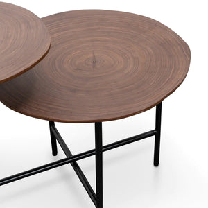 Walnut Side Table with Black Legs