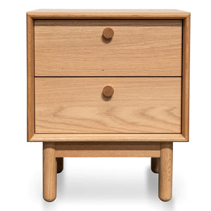 Oak Two Drawer Side Table