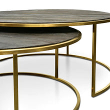 Load image into Gallery viewer, Round Nest Coffee Table in Natural with Golden Base