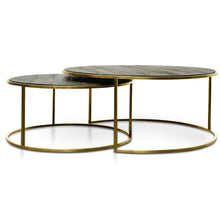 Load image into Gallery viewer, Round Nest Coffee Table in Natural with Golden Base