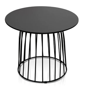 Black Oak Veneer Side Table Set