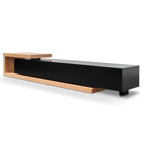 Natural Oak & Matt Black Entertainment Unit