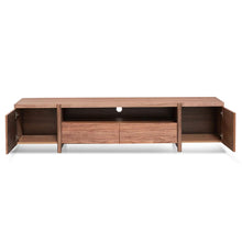 Load image into Gallery viewer, Walnut Entertainment Unit with Timber Legs