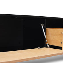 Load image into Gallery viewer, Black TV Unit with Natural Drawers